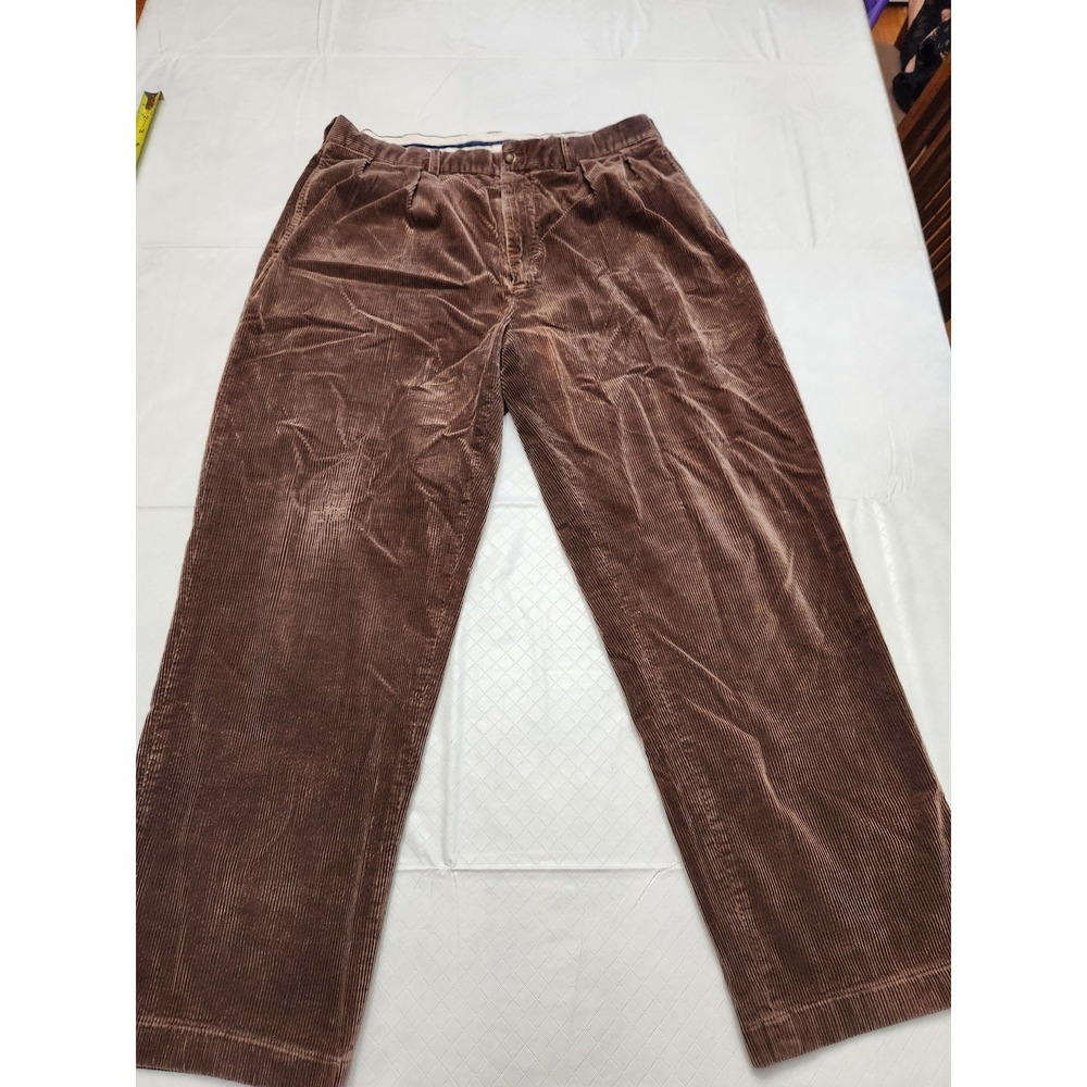 Polo Golf Ralph Lauren Pants Mens 36x32 Brown Corduroy Fairway Classic Pleated